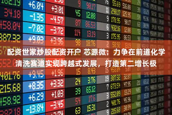 配资世家炒股配资开户 芯源微：力争在前道化学清洗赛道实现跨越式发展，打造第二增长极